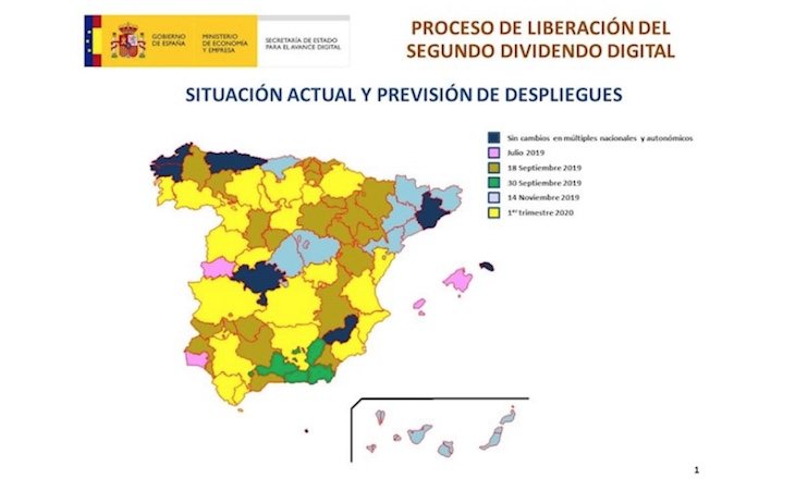 Fechas en las que las comunidades se verán afectadas por el Segundo Dividendo Digital