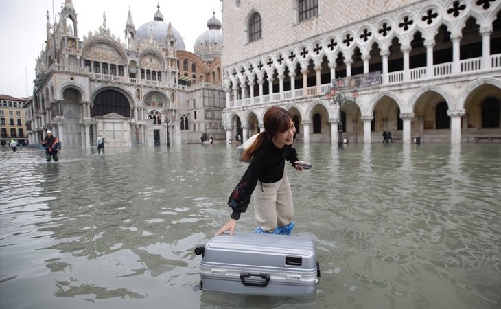 Un 85% de Venecia está cubierta por el agua a causa d ela inundaciones