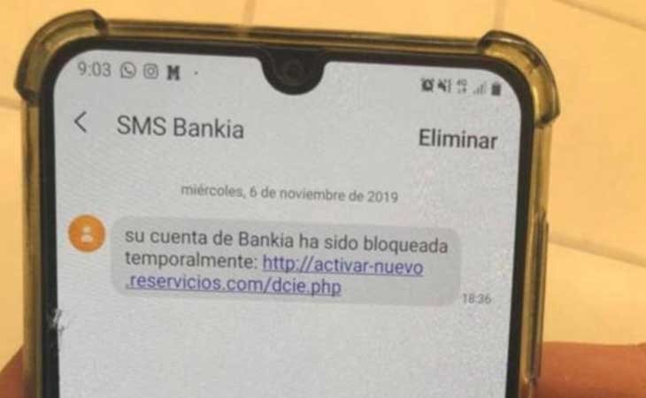 El mensaje fake de Bankia