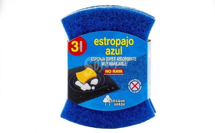 Estropajo azul de limpieza