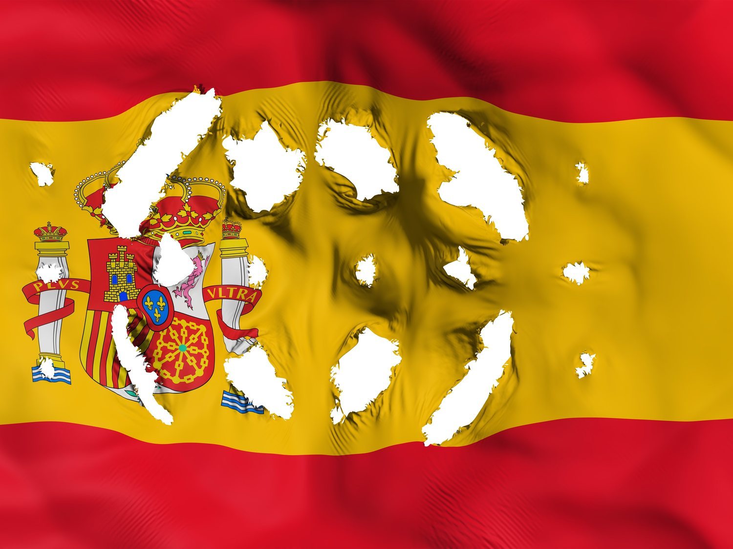 Condenan a tres independentistas por rajar una bandera de España con un cúter