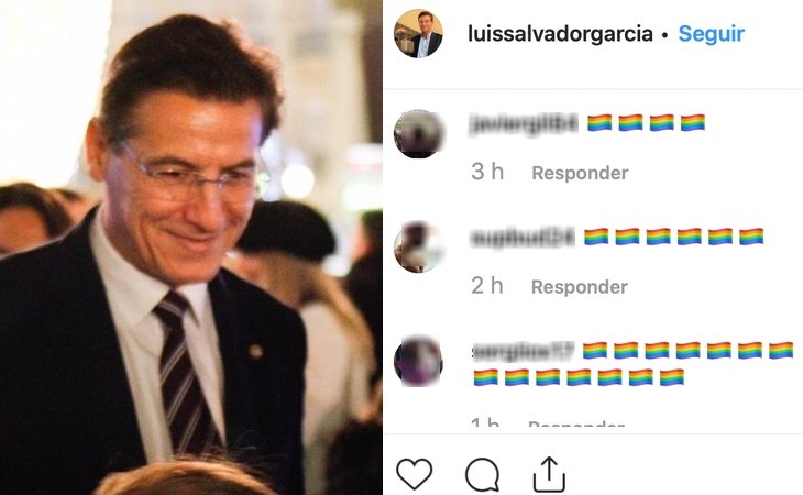 Instagram de Luis Salvador, alcalde de Granada, invadido por el arcoiris