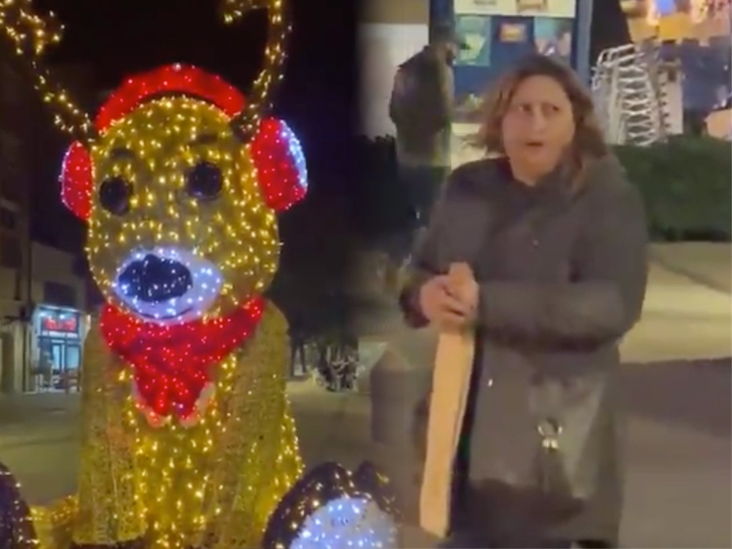 Hackean un reno navideño gigante en Viladecans:  "¡Viva España, muerte a los rojos!"