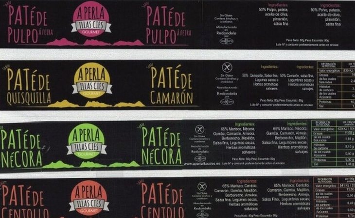 Las diferentes gamas de patés de la marca A Perla Illas Cies Gourmet, protagonistas de la alerta