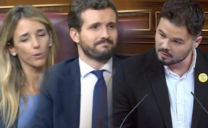 Gabriel Rufián (ERC) a Pablo Casado y Cayetana Álvarez de Toledo (PP): 'Está claro que los colegios de pago no te hacen más educado'