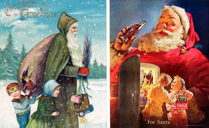 San Nicolás y su reinterpretación en Papá Noel realizada por Coca-Cola en 1931