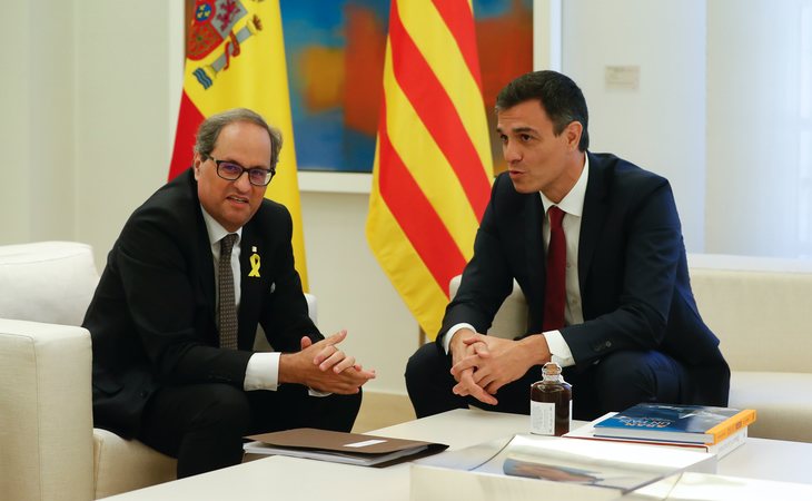 Quim Torra y Pedro Sánchez reunidos en La Moncloa