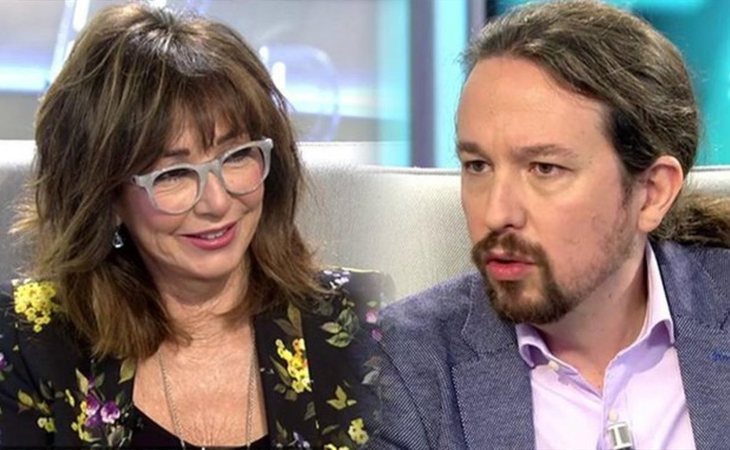 Ana Rosa Quintana y Pablo Iglesias durante la entrevista