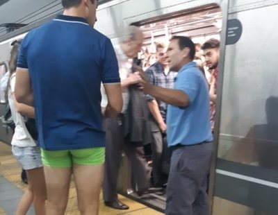 A punto de morir con los pantalones enganchados con un tren, termina en calzoncillos