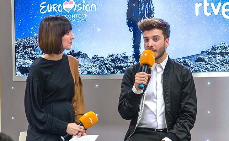 Julia Varela y Blas Cantó en la presentación de 'Universo'