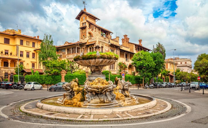 Uno de los múltiples palacetes del barrio de Coppdè en Roma