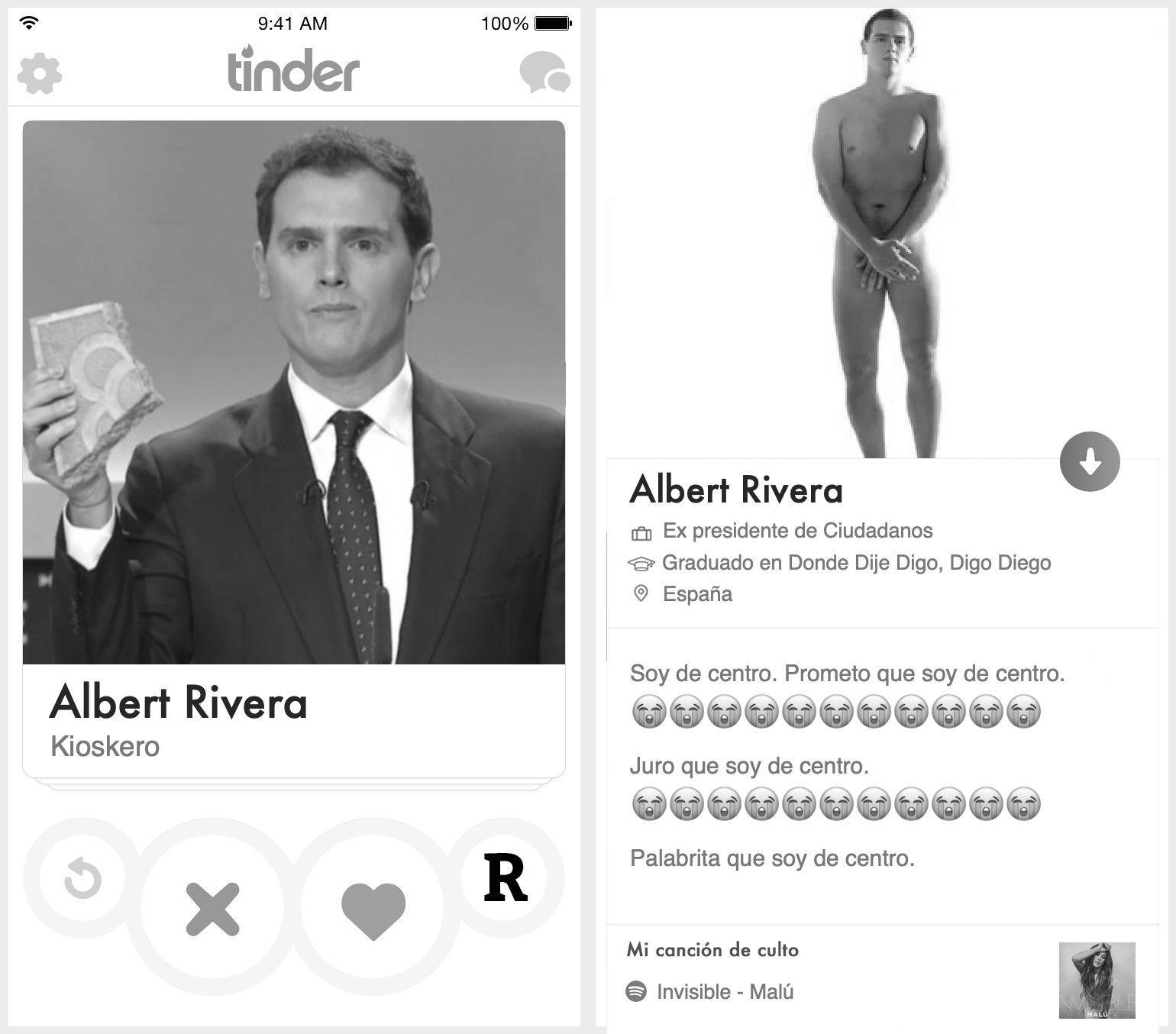 Perfil de Tinder de Albert Rivera