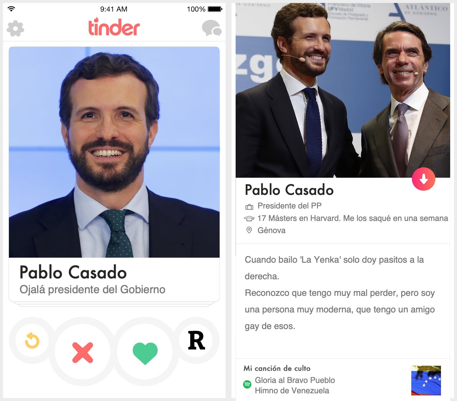 Perfil de Tinder de Pablo Casado