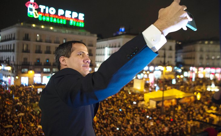 Juan Guaidó durante su visita a Madrid