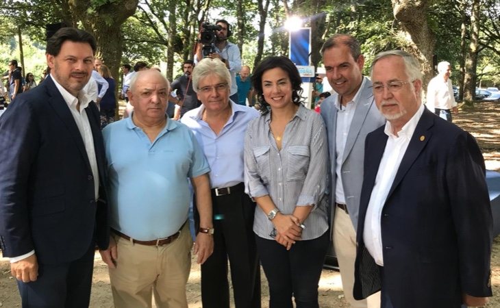 Reunión de la secretaría de Emigración del PP: Ana Vázquez Blanco y Antonio Rodríguez Miranda (a la izquierda) junto a los presidentes del PP en España, Alemania, Reino Unido y Venezuela | Fuente: PP