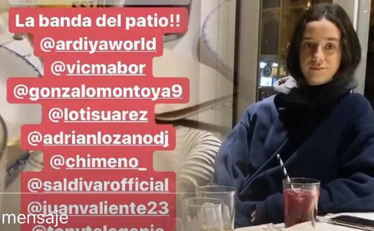 Victoria Federica en la cena, junto a la lista de invitados entre los que se encuentra Gonzalo Montoya ('La isla de las tentaciones')