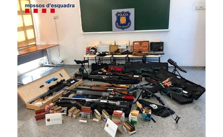 Armas incautadas por los Mossos