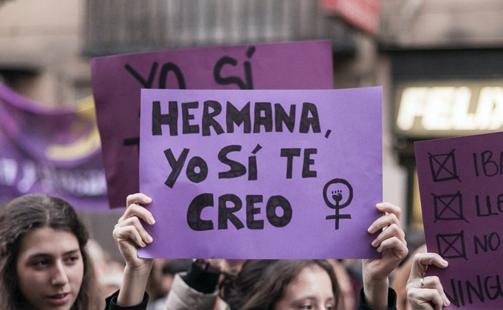 Detalle de una de pancarta en una de las últimas movilizaciones feministas