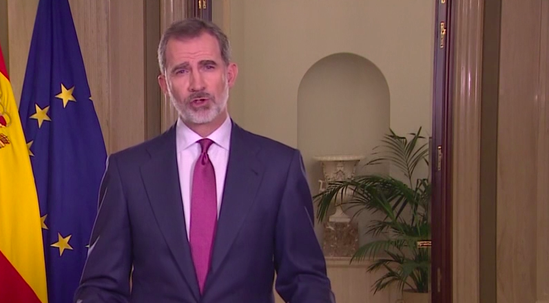 El rey Felipe VI: 'Quiero trasladar nuestro apoyo a las personas que se han visto afectadas por este virus'