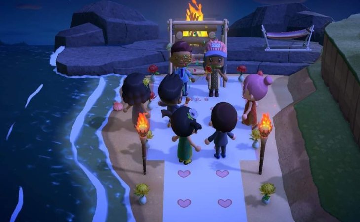 La boda celebrada en el juego de 'Animal Crossing'