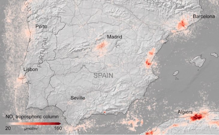 Mapa de España en marzo dde 2020