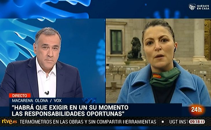 Enfrentamiento entre Macarena Olona y Xabier Fortes en 'Los desayunos de TVE'