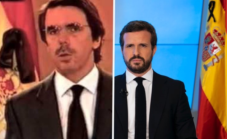 Casado ha mostrado una escenografía similar a la de Aznar durante el 11-M en sus comparecencias por el coronavirus