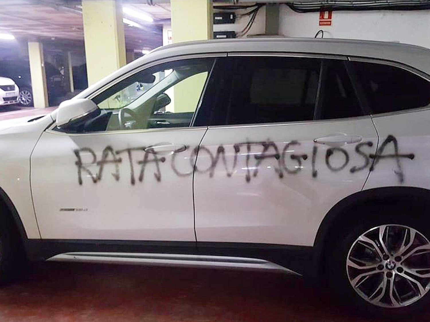 "Rata contagiosa": la pintada en el coche de una doctora en Barcelona