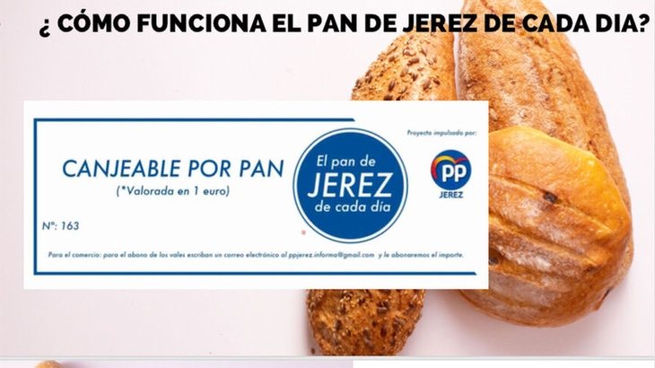 El cupón que el PP de Jerez distribuye entre las familias más vulnerables