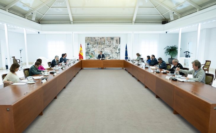 Pedro Sánchez, durante la reunión del Comité de Gestión Técnica del Coronavirus