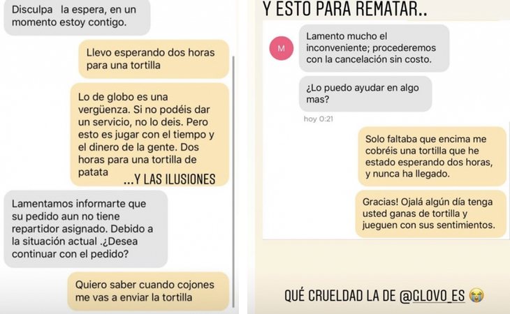 Conversación de Jon Kortajarena con el repartidor de Glovo