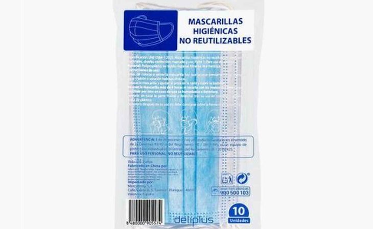 Mascarillas a la venta de Mercadona