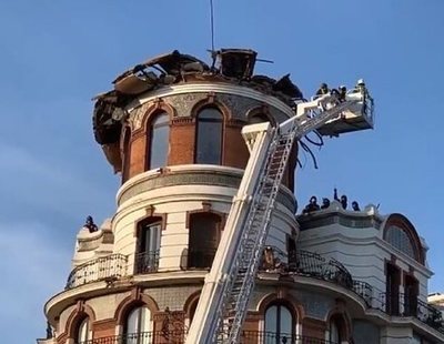 Se derrumba la cúpula de un edificio de Madrid
