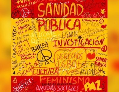 Un artista rediseña la bandera de España como icono de reivindicaciones sociales y arrasa en redes