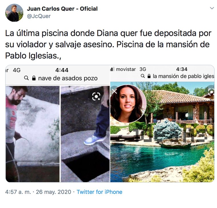 Juan Carlos Quer ataca a Pablo Iglesias usando el pozo en el que se encontró el cuerpo de Diana Quer