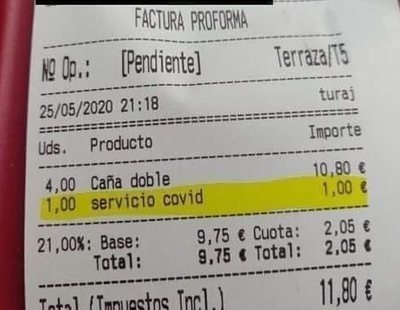 Un bar cobra un suplemento por "servicio covid" a sus clientes y causa gran indignación