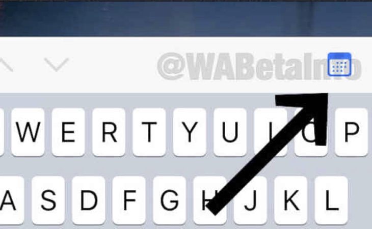 El icono del calendario se posicionará sobre el teclado y permitirá localizar mensajes por fecha