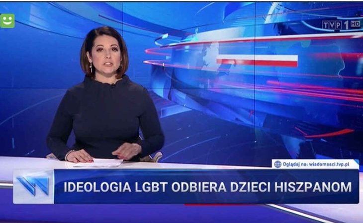 La televisión polaca, durante la emisión del reportaje