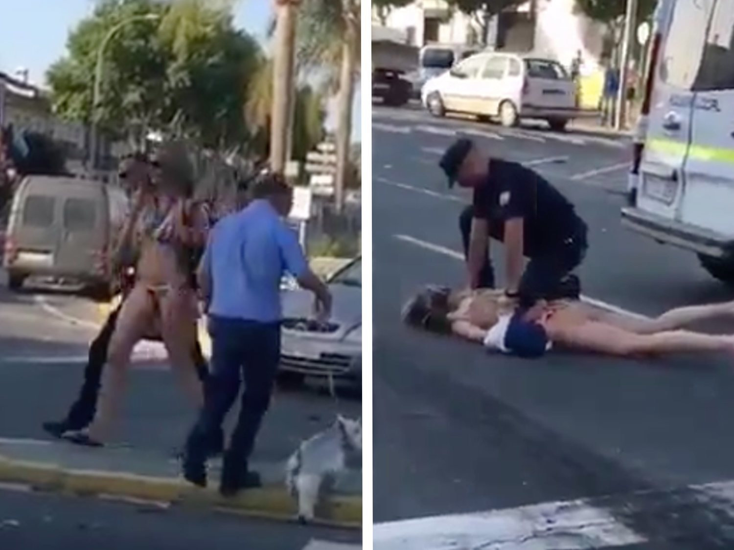 Detenida en Lepe tras estampar su coche, bailar y enfrentarse en bikini contra la policía
