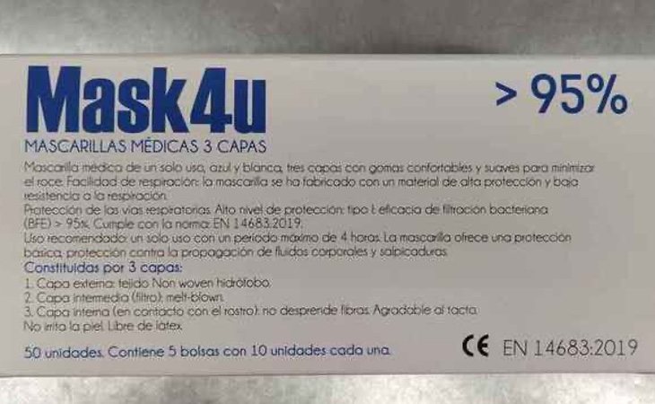 La mascarilla de los supermercados DIA aparece en segunda posición