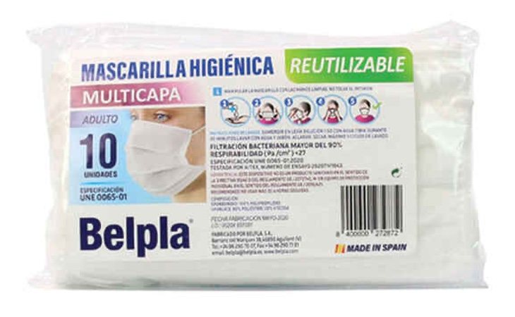 La mascarilla de Consum es la más recomendable en la categoría de reutilizable