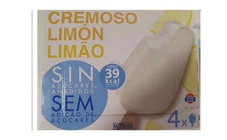 El cremoso de limón es un helado sin azúcares añadidos