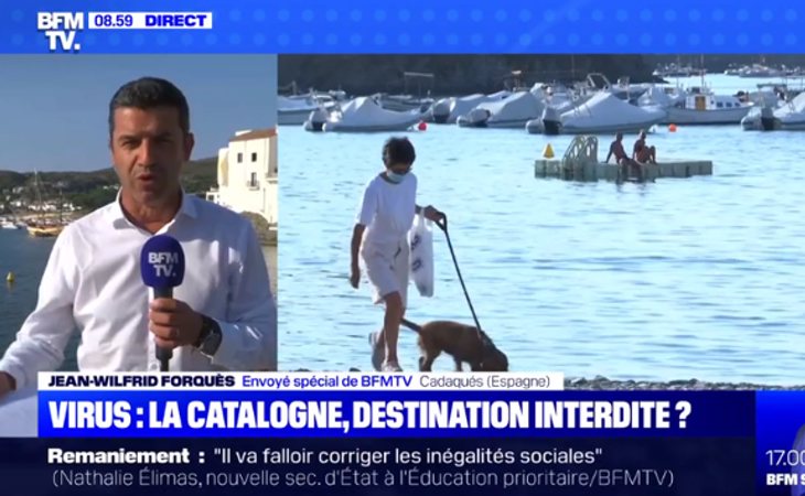 Conexión en directo desde Cataluña en la televisión francesa que se pregunta si España es la 