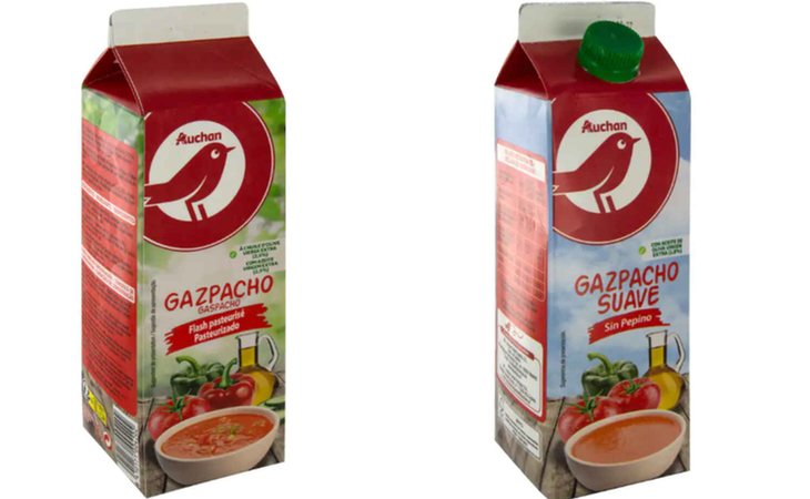 El gazpacho de Auchan, de Alcampo, tiene dos versiones