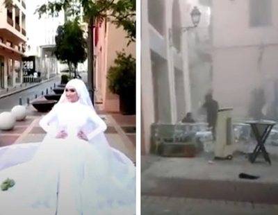 El impresionante vídeo de una novia en una boda en plena explosión en Beirut