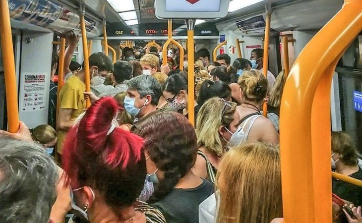 El Metro de Madrid ya registra fuertes aglomeraciones sin que todavía haya llegado el mes de septiembre