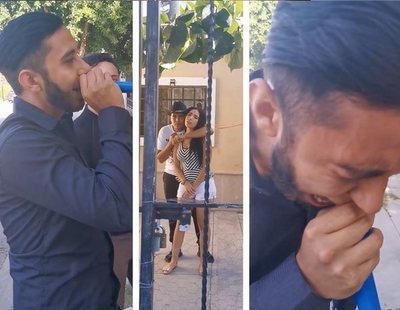 Organiza una serenata ante la casa de su ex... y rompe a llorar al sorprenderla con su nuevo amor