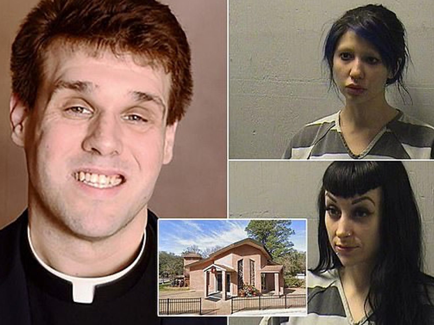 Graban a un sacerdote católico siendo sodomizado por dos dominatrix en el altar de su iglesia