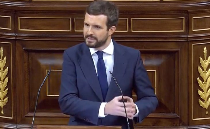 Pablo Casado (PP), contundente con Abascal: 'No quiere cambiar al gobierno, que sabe que no lo va a conseguir, sino suplantar al PP'