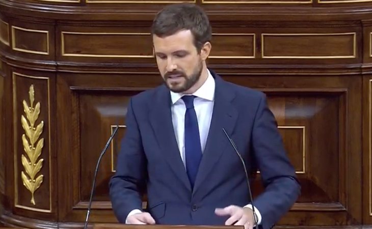 Pablo Casado (PP): 'O VOX o España. Esta moción es una mentira más de VOX para que Sánchez siga en La Moncloa. Señor Abascal, no somos ...